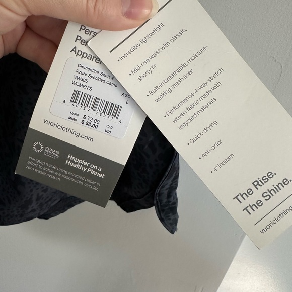 NWT Vuori Clementine Short 2.0 Size Large - Picture 3 of 4